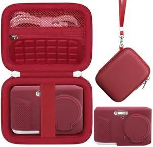 Camera Carrying Case for KODAK PIXPRO FZ45 Digital Camera, Red | Hard Carrying Case + Soft Silicone Case 2 in 1, with Wrist Strap Pocket Removable Lens Cover, for Travel Protective Storage Camera Carrying Case for KODAK PIXPRO FZ45 Digital Camera, Red | Hard Carrying Case + Soft Silicone Case 2 in 1, with Wrist Strap Pocket Removable Lens Cover, for Travel Protective Storage