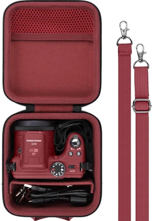 Case for KODAK PIXPRO AZ653/AZ401/AZ405/AZ425/AZ528 Digital Camera | Protective Storage Box, Portable Carrying Box, Smooth Zipper, Travel-ready, Shoulder Strap Covenient to Carry, Red Case Case for KODAK PIXPRO AZ653/AZ401/AZ405/AZ425/AZ528 Digital Camera | Protective Storage Box, Portable Carrying Box, Smooth Zipper, Travel-ready, Shoulder Strap Covenient to Carry, Red Case