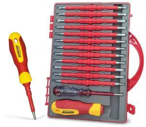 Electrical Screwdriver Set, Insulated Screwdriver, 26 Pcs | Magnetic Tip Electrician Tools Kit with Case, with Interchangeable Blades, Electrical Screwdriver for Men Household Repair Electrical Screwdriver Set, Insulated Screwdriver, 26 Pcs | Magnetic Tip Electrician Tools Kit with Case, with Interchangeable Blades, Electrical Screwdriver for Men Household Repair