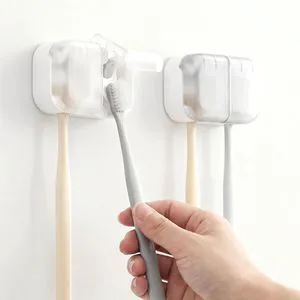 2 PCS Toothbrush Holder with Cover for Bathroom, Wall Mounted | 2 Separate Slots, One-Hand Use, Dustproof Cover, Quick Dry, Countertop Saver, Removable Washable, No Drill for Family & RV 2 PCS Toothbrush Holder with Cover for Bathroom, Wall Mounted | 2 Separate Slots, One-Hand Use, Dustproof Cover, Quick Dry, Countertop Saver, Removable Washable, No Drill for Family & RV