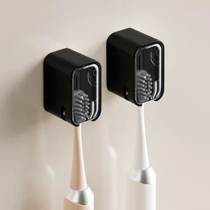 Wall Mounted Toothbrush Holders for Bathroom | Strong Self Adhesive Tooth Brush Holder with Cover, Toothbrush Heads Organizer for Family, 2 Pcs Wall Mounted Toothbrush Holders for Bathroom | Strong Self Adhesive Tooth Brush Holder with Cover, Toothbrush Heads Organizer for Family, 2 Pcs