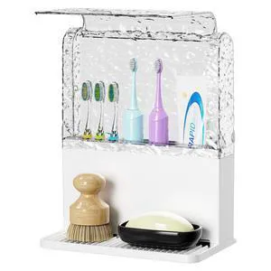 Toothbrush Holders for Bathrooms with Cover (White) | Drainage,Non-Slip,Easy To Clean,Removable Kids Electric Toothbrush and Toothpaste Holder for Bathroom Countertop Organizer Toothbrush Holders for Bathrooms with Cover (White) | Drainage,Non-Slip,Easy To Clean,Removable Kids Electric Toothbrush and Toothpaste Holder for Bathroom Countertop Organizer