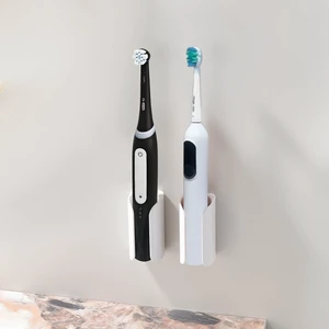 Electric Toothbrush Holder for Bathroom, Adhesive Toothbrush Stand | Compact Electric Toothbrush Organizer, Wall Mount for Mirrors/Tiles, White, Pack of 2 Electric Toothbrush Holder for Bathroom, Adhesive Toothbrush Stand | Compact Electric Toothbrush Organizer, Wall Mount for Mirrors/Tiles, White, Pack of 2