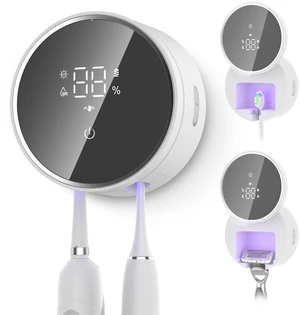 Toothbrush Holder and Cleaner Razor Holder and Dryer Auto Open/Close Cover Rechargeable Wall-Mounted Suitable for Most Toothbrushs Toothbrush Holder and Cleaner Razor Holder and Dryer Auto Open/Close Cover Rechargeable Wall-Mounted Suitable for Most Toothbrushs
