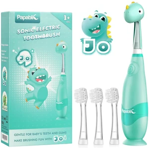 Toddler Sonic Electric Toothbrush Kids for Ages 1-3 Years, Baby Electric Toothbrush with Cute Dino Cover and Smart LED Timer, 4 Brush Heads (Jo) Toddler Sonic Electric Toothbrush Kids for Ages 1-3 Years, Baby Electric Toothbrush with Cute Dino Cover and Smart LED Timer, 4 Brush Heads (Jo)