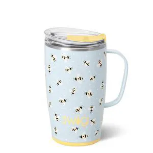 18oz Insulated Travel Mug with Handle & Lid, Busy Bee | Triple Insulated Stainless Steel - Handle & Lid Included - Keeps Coffee Hot or Cold - Cup Holder Friendly 18oz Insulated Travel Mug with Handle & Lid, Busy Bee | Triple Insulated Stainless Steel - Handle & Lid Included - Keeps Coffee Hot or Cold - Cup Holder Friendly
