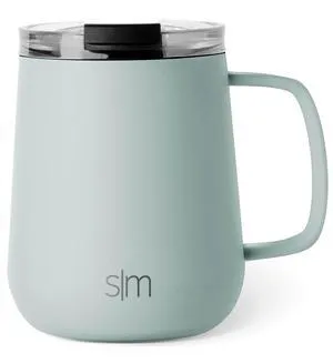 Voyager Signature Mug | Travel Coffee Tumbler with 360° Lid and Handle | Ceramic-Lined Insulated Stainless Steel Iced Cold Brew Cup | 12oz, Sea Glass Sage Voyager Signature Mug | Travel Coffee Tumbler with 360° Lid and Handle | Ceramic-Lined Insulated Stainless Steel Iced Cold Brew Cup | 12oz, Sea Glass Sage