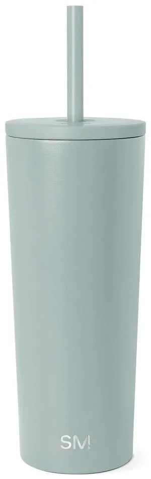 Iced Coffee Tumbler, Insulated | 24oz | Green | Reusable Stainless Steel Cup, Travel Mug, Water Bottle with Straw | Cupholder Friendly & Spill Resistant, Sea Glass Sage Iced Coffee Tumbler, Insulated | 24oz | Green | Reusable Stainless Steel Cup, Travel Mug, Water Bottle with Straw | Cupholder Friendly & Spill Resistant, Sea Glass Sage