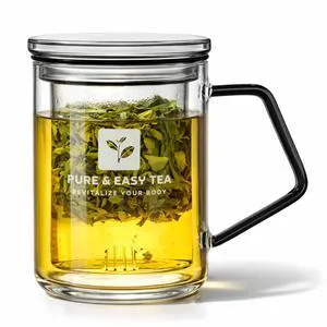 Glass Tea Infuser Mug with Lid - Plastic-Free Borosilicate Steeping Cup for Loose Leaf Tea and Tisanes, 400 mL/13.5 oz Glass Tea Infuser Mug with Lid - Plastic-Free Borosilicate Steeping Cup for Loose Leaf Tea and Tisanes, 400 mL/13.5 oz
