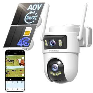 Dual Lens 4G LTE Cellular Security Camera Outdoor: No WiFi Needed | 24/7 Recording, 2K Color Night Vision,360° Live View,13500mAh Battery, PIR Alarm,10W Solar Panel, Built-in SIM Card,Off Grid Dual Lens 4G LTE Cellular Security Camera Outdoor: No WiFi Needed | 24/7 Recording, 2K Color Night Vision,360° Live View,13500mAh Battery, PIR Alarm,10W Solar Panel, Built-in SIM Card,Off Grid