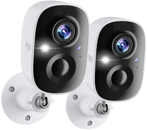 2K Wireless Outdoor Security Camera 2-Pack, Battery WiFi Night Vision | AI Motion Alerts, 2-Way Audio, Siren, IP65 Weatherproof, No Subscription, Local SD Storage, for Driveway Backyard Garage 2K Wireless Outdoor Security Camera 2-Pack, Battery WiFi Night Vision | AI Motion Alerts, 2-Way Audio, Siren, IP65 Weatherproof, No Subscription, Local SD Storage, for Driveway Backyard Garage