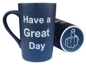 Funny Coffee Mug Have a Great Day Middle Finger Cup, 15 Oz Funny Coffee Mug Have a Great Day Middle Finger Cup, 15 Oz