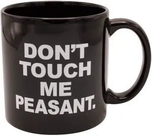 Don't Touch Me Peasant Giant Coffee Mug 22 oz Black Ceramic Coffee Mug with Bold White Text, Oversized Coffee Cup for Home or Office, Funny Mug for Coffee Lovers & Humor Enthusiasts Don't Touch Me Peasant Giant Coffee Mug 22 oz Black Ceramic Coffee Mug with Bold White Text, Oversized Coffee Cup for Home or Office, Funny Mug for Coffee Lovers & Humor Enthusiasts