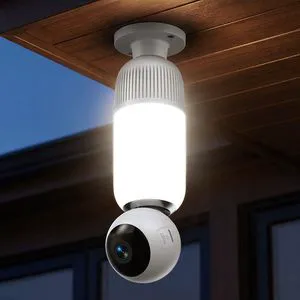 2K Light Bulb Security Cameras Outdoor Indoor - 355° Manual Pan | 355° Manual Pan / 110° Tilt Lightbulb Camera 2-in-1 Security Cameras with Night Vision, Motion Detection, 2-Way Audio, Siren 2K Light Bulb Security Cameras Outdoor Indoor - 355° Manual Pan | 355° Manual Pan / 110° Tilt Lightbulb Camera 2-in-1 Security Cameras with Night Vision, Motion Detection, 2-Way Audio, Siren