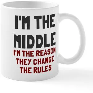 I'm The Middle Change Rules Mug 11 oz (325 ml) Ceramic Coffee Mug I'm The Middle Change Rules Mug 11 oz (325 ml) Ceramic Coffee Mug