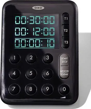 Good Grips Digital Triple Kitchen Timer, Three 100-Hour Counters | Large Backlit Screen, Magnetic Back, Multitasking, Screen Timer, Oven, Baking, Cooking, Holidays, Large Meals Good Grips Digital Triple Kitchen Timer, Three 100-Hour Counters | Large Backlit Screen, Magnetic Back, Multitasking, Screen Timer, Oven, Baking, Cooking, Holidays, Large Meals