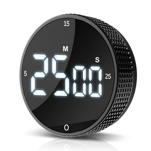 Digital Kitchen Timer - Magnetic Countdown Count Up Clock with Large LED Display, 5/15/25 Min Presets, 3 Volume Levels, Rotary Dial for Cooking, Productivity, Classroom, Fitness (1, Black) Digital Kitchen Timer - Magnetic Countdown Count Up Clock with Large LED Display, 5/15/25 Min Presets, 3 Volume Levels, Rotary Dial for Cooking, Productivity, Classroom, Fitness (1, Black)
