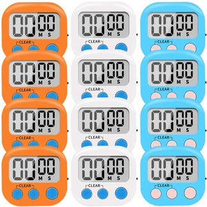 12 Pack Small Digital Kitchen Timer Magnetic Back and ON/Off Switch,Minute Second Count Up CountdownWhite,Blue,Orange 12 Pack Small Digital Kitchen Timer Magnetic Back and ON/Off Switch,Minute Second Count Up CountdownWhite,Blue,Orange