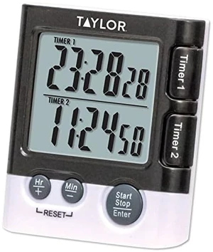 Dual Event Timer | 1.5 In LCD Display, Times 2 Events Simultaneously, Counts Up to 23 Hours 59 Minutes, Clip Magnet Stand Included Dual Event Timer | 1.5 In LCD Display, Times 2 Events Simultaneously, Counts Up to 23 Hours 59 Minutes, Clip Magnet Stand Included