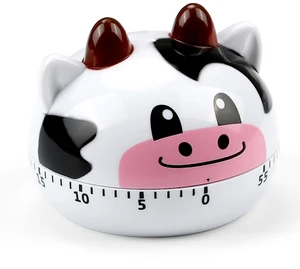 Cute Kitchen Timer Mechanical Timer for Kids (White Cow) Cute Kitchen Timer Mechanical Timer for Kids (White Cow)