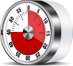 Visual Kitchen Timer for Cooking and Kids with Loud Alarm, Classroom Timers for Desk, No Batteries Required, Mechanical Desk Timer, Magnetic Egg Timer for Study, Chef Clock, Stainless Steel, Countdown Visual Kitchen Timer for Cooking and Kids with Loud Alarm, Classroom Timers for Desk, No Batteries Required, Mechanical Desk Timer, Magnetic Egg Timer for Study, Chef Clock, Stainless Steel, Countdown