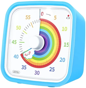Rainbow Visual Timer for Kids, 60-min Countdown Timer, Blue | Cute Study Timer for Classroom, Homeschool, Office, Kitchen, Kids Desk with Protective Case, Mute&Ringing Alarm, Nightlight Rainbow Visual Timer for Kids, 60-min Countdown Timer, Blue | Cute Study Timer for Classroom, Homeschool, Office, Kitchen, Kids Desk with Protective Case, Mute&Ringing Alarm, Nightlight