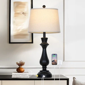 Touch Lamps for Night Stand - 29.5" Tall Bedside Lamp with USB C+A, 3 Way Dimmable Bedroom Lamps, Black Metal Table Lamps for Living Room,Single Black Touch Lamps for Night Stand - 29.5" Tall Bedside Lamp with USB C+A, 3 Way Dimmable Bedroom Lamps, Black Metal Table Lamps for Living Room,Single Black