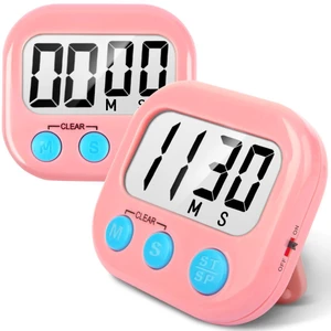 Digital Kitchen Timers for Cooking, Timer for Kids 2 Pack Pink | Big Digits, Loud Alarm, Strong Magnetic, Large Screen, Count Down/Up, Classroom Timers for Teacher Supplies Digital Kitchen Timers for Cooking, Timer for Kids 2 Pack Pink | Big Digits, Loud Alarm, Strong Magnetic, Large Screen, Count Down/Up, Classroom Timers for Teacher Supplies
