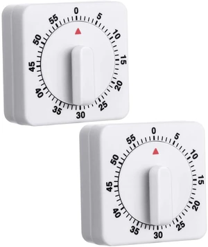 2 Pcs 60 Minute Timer for Kitchen Cooking, White | Loud Alarm, No Batteries Required, Visual Countdown, Mini Cooking Mechanical Timer, for Kitchen, Baking, Homework, Exercise 2 Pcs 60 Minute Timer for Kitchen Cooking, White | Loud Alarm, No Batteries Required, Visual Countdown, Mini Cooking Mechanical Timer, for Kitchen, Baking, Homework, Exercise