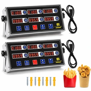 2 Pack Commercial Digital Kitchen Timer for Cooking, 6 Channel | Loud Alarm, Large LCD Display, Multi-timer for Small Burger Shops, Chicken Fry Stores & Independent Baking Studios Supplies 2 Pack Commercial Digital Kitchen Timer for Cooking, 6 Channel | Loud Alarm, Large LCD Display, Multi-timer for Small Burger Shops, Chicken Fry Stores & Independent Baking Studios Supplies