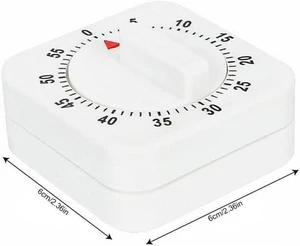 White Timer Clock Square 60-Minute Mechanical Kitchen Timer Wind up Visual Cooking Clock with Loud Alarm No Batteries Required Ideal for Cooking Baking and Kitchen White Timer Clock Square 60-Minute Mechanical Kitchen Timer Wind up Visual Cooking Clock with Loud Alarm No Batteries Required Ideal for Cooking Baking and Kitchen