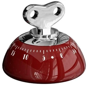 Retro Mechanical Kitchen Timer Red, 60-Minute Wind-Up with Magnetic Back Retro Mechanical Kitchen Timer Red, 60-Minute Wind-Up with Magnetic Back