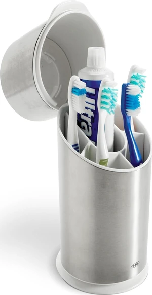 Good Grips Bathroom Toothbrush Holder Set - Stainless Steel | Countertop Storage, Holds Up To 4 Toothbrushes, Easy To Clean, Hygienic Ventilation, Removable Divider Good Grips Bathroom Toothbrush Holder Set - Stainless Steel | Countertop Storage, Holds Up To 4 Toothbrushes, Easy To Clean, Hygienic Ventilation, Removable Divider