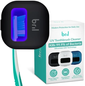 UV-C Toothbrush Sanitizer and Holder, Wall Mounted, Rechargeable | 30-Day Battery, Magnetic Wall Mount, Fits Electric and Manual Brushes, Portable Travel Case, Auto-Shutoff UV-C Toothbrush Sanitizer and Holder, Wall Mounted, Rechargeable | 30-Day Battery, Magnetic Wall Mount, Fits Electric and Manual Brushes, Portable Travel Case, Auto-Shutoff