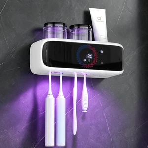 Toothbrush Holders for Bathrooms, UV Tooth Brush Holder Sanitizer & Drying | Wall Mounted, UV Clean & Fan Drying Electric Toothbrush Organizer, 4000mAh Battery, Washable Rack, 2 Cups Toothbrush Holders for Bathrooms, UV Tooth Brush Holder Sanitizer & Drying | Wall Mounted, UV Clean & Fan Drying Electric Toothbrush Organizer, 4000mAh Battery, Washable Rack, 2 Cups