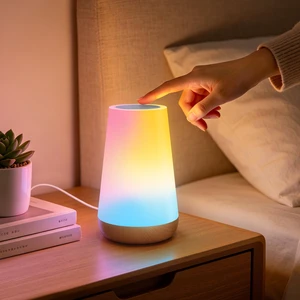Smart Night Light, App/Voice Control Table Lamp with Timer(Corded) | Works with Alexa and Google Assistant, Touch Control, RGB Colors and Dimmable Lighting, 100+ Scene Modes and Music Sync Smart Night Light, App/Voice Control Table Lamp with Timer(Corded) | Works with Alexa and Google Assistant, Touch Control, RGB Colors and Dimmable Lighting, 100+ Scene Modes and Music Sync