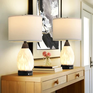 22''Touch Control Table Lamps Set of 2,Stepless Dimmable Bedside Lamps with USB Charging Ports, Black and Cream Living Room End Nightstand Table Lamps with Linen Lampshade, LED Bulbs Included 22''Touch Control Table Lamps Set of 2,Stepless Dimmable Bedside Lamps with USB Charging Ports, Black and Cream Living Room End Nightstand Table Lamps with Linen Lampshade, LED Bulbs Included