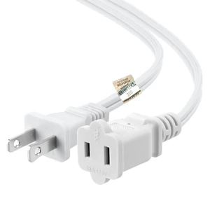 US AC Power Extension Cable Cord 2-Prong Polarized | Male to Female Extension Cord for NEMA 1-15P to NEMA 1-15R (3 ft) US AC Power Extension Cable Cord 2-Prong Polarized | Male to Female Extension Cord for NEMA 1-15P to NEMA 1-15R (3 ft)