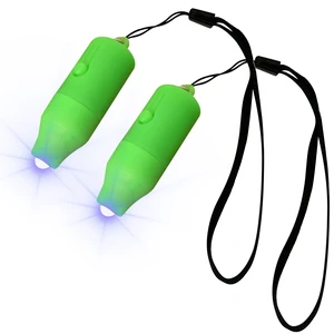 2 Pack Mini Eye-Protecting UV LED Keychain Flashlight with Wrist Strap, Small Black Light Pen for Detections, Mini UV Light for Gel Nails, Samll Blacklight Pen, Green Color 2 Pack Mini Eye-Protecting UV LED Keychain Flashlight with Wrist Strap, Small Black Light Pen for Detections, Mini UV Light for Gel Nails, Samll Blacklight Pen, Green Color