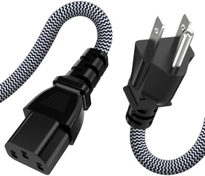 6FT Computer Power Cord (1 Pack), 3 Prong Nylon Braided Replacement Power Cable, NEMA 5-15P to IEC13, 18AWG, 10A 110V-300V(MAX), AC Power Cord for TV, Monitor, Appliance, Desktop, Scanner, Printer 6FT Computer Power Cord (1 Pack), 3 Prong Nylon Braided Replacement Power Cable, NEMA 5-15P to IEC13, 18AWG, 10A 110V-300V(MAX), AC Power Cord for TV, Monitor, Appliance, Desktop, Scanner, Printer