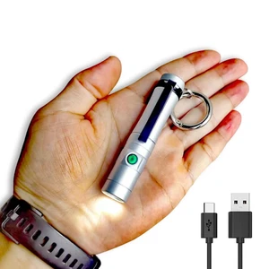 Mini Rechargeable Keychain Flashlight USB C Bright Key Light Portable Pocket Flashlight for EDC,Dog Walking, Hiking,Camping,Emergency(Silver) Mini Rechargeable Keychain Flashlight USB C Bright Key Light Portable Pocket Flashlight for EDC,Dog Walking, Hiking,Camping,Emergency(Silver)