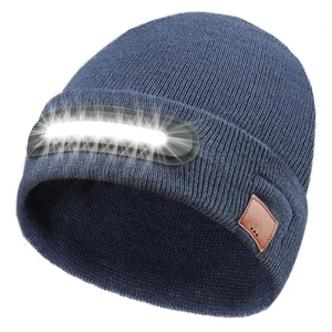 LED Beanie with Light, Unisex USB Rechargeable Headlamp Beanie Flashlight Beanie Hat for Men Women Navy Blue LED Beanie with Light, Unisex USB Rechargeable Headlamp Beanie Flashlight Beanie Hat for Men Women Navy Blue