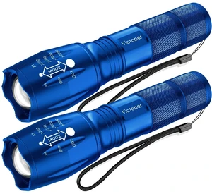 LED Flashlight 2 Pack Blue, Bright Tactical Torch High Lumens 5 Modes, Waterproof Zoomable Flash Light for Outdoor, Birthday Gifts for Men, Dorm Room Hiking Camping Essentials Gear for Guys LED Flashlight 2 Pack Blue, Bright Tactical Torch High Lumens 5 Modes, Waterproof Zoomable Flash Light for Outdoor, Birthday Gifts for Men, Dorm Room Hiking Camping Essentials Gear for Guys