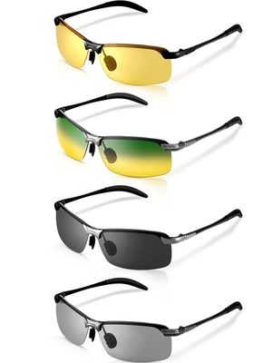 4 Pcs Polarized Night Driving Glasses Anti Glare Men, Multicolor | UV Protection, Reduce Headlight Glare for Night , Yellow Tint Lenses Enhance Clarity in Low Light, Lightweight Frame 4 Pcs Polarized Night Driving Glasses Anti Glare Men, Multicolor | UV Protection, Reduce Headlight Glare for Night , Yellow Tint Lenses Enhance Clarity in Low Light, Lightweight Frame