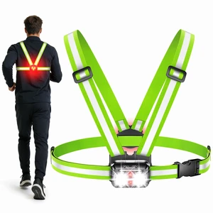 800LM Ultra Bright & 7+2 Modes Running Lights for Runners with Rear Light, 45° Beam & 360° Reflective Vest, IPX4 Waterproof Reflective Running Vest for Night Walking/Jogging, 4-25Hrs Runtime 800LM Ultra Bright & 7+2 Modes Running Lights for Runners with Rear Light, 45° Beam & 360° Reflective Vest, IPX4 Waterproof Reflective Running Vest for Night Walking/Jogging, 4-25Hrs Runtime