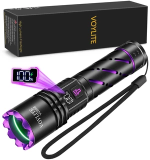 30W High Power 365nm UV Flashlight Rechargeable LCD Power Display | 12H Long Lasting Pro Ultraviolet Black Light Detector for Pet Urine Stains, Scorpions, Resin Curing, Fluorescent Minerals 30W High Power 365nm UV Flashlight Rechargeable LCD Power Display | 12H Long Lasting Pro Ultraviolet Black Light Detector for Pet Urine Stains, Scorpions, Resin Curing, Fluorescent Minerals
