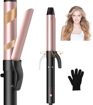 Rotating Curling Iron Automatic - 1.25 Inch Self-Curling Hair Curler for Long Hair, 30s Fast Heat Up, 5 Temp Settings & Dual Voltage for Beach Natural Waves & Bouncy Curls (Black) Rotating Curling Iron Automatic - 1.25 Inch Self-Curling Hair Curler for Long Hair, 30s Fast Heat Up, 5 Temp Settings & Dual Voltage for Beach Natural Waves & Bouncy Curls (Black)