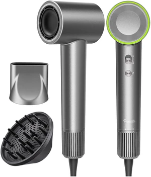 High-Speed Ionic Hair Dryer Blow Dryer with Diffuser & Concentrator, Grey | 3.7B Negative Ions for Frizz Control, 2 Magnetic Attachments for All Hair Types, Low Noise Portable, Gifts for Women and Men High-Speed Ionic Hair Dryer Blow Dryer with Diffuser & Concentrator, Grey | 3.7B Negative Ions for Frizz Control, 2 Magnetic Attachments for All Hair Types, Low Noise Portable, Gifts for Women and Men