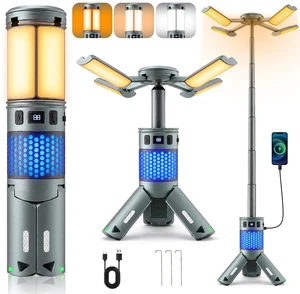 Camping Lights, Rechargeable Telescopic Camping Lights with Stand,12000mAh Camping Lanterns & Lights with RGB, Magnetic Base, Portable Flashlights for Camping, Hiking, Emergency Camping Lights, Rechargeable Telescopic Camping Lights with Stand,12000mAh Camping Lanterns & Lights with RGB, Magnetic Base, Portable Flashlights for Camping, Hiking, Emergency