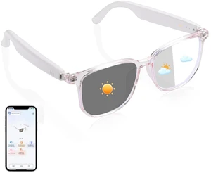 AI Smart Glasses, Bluetooth Audio Glasses with Real-Time Translator (164 Languages), Free APP, Photochromic Sunglasses, Music/Call, Unisex Translation Glasses for Travel/Work (Pink) AI Smart Glasses, Bluetooth Audio Glasses with Real-Time Translator (164 Languages), Free APP, Photochromic Sunglasses, Music/Call, Unisex Translation Glasses for Travel/Work (Pink)